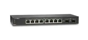 SonicWall Switch SWS12-8 With 8 ports, 2 SFP, Non-PoE, compact form factor, energy-efficient design.